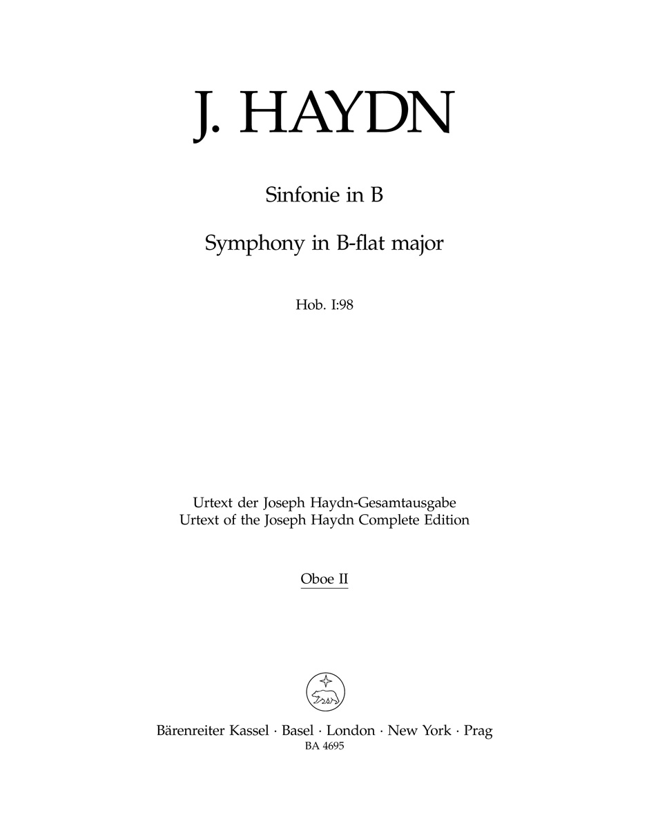 Vorderes Coverbild Sinfonie B-Dur Hob. I:98