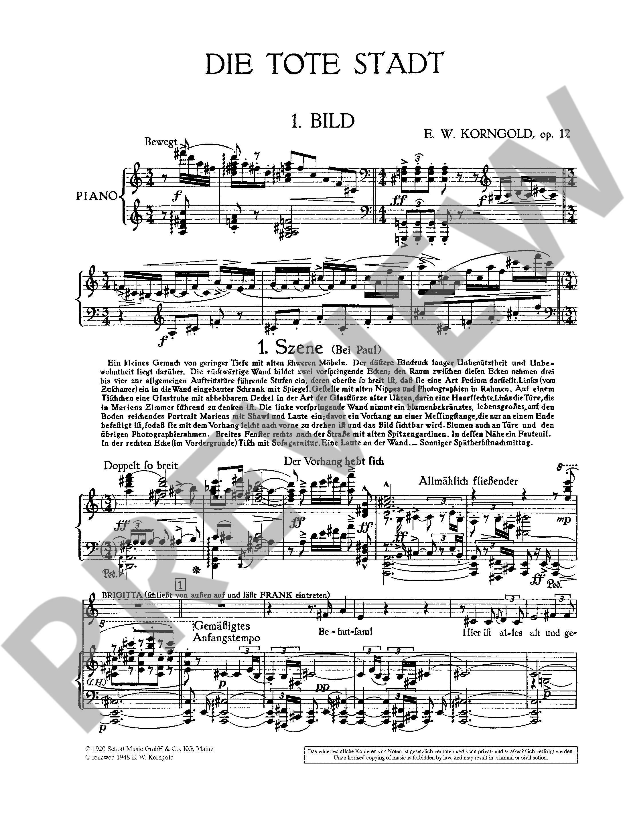 Anderes Coverbild Die tote Stadt op. 12 (1916 - 1920)