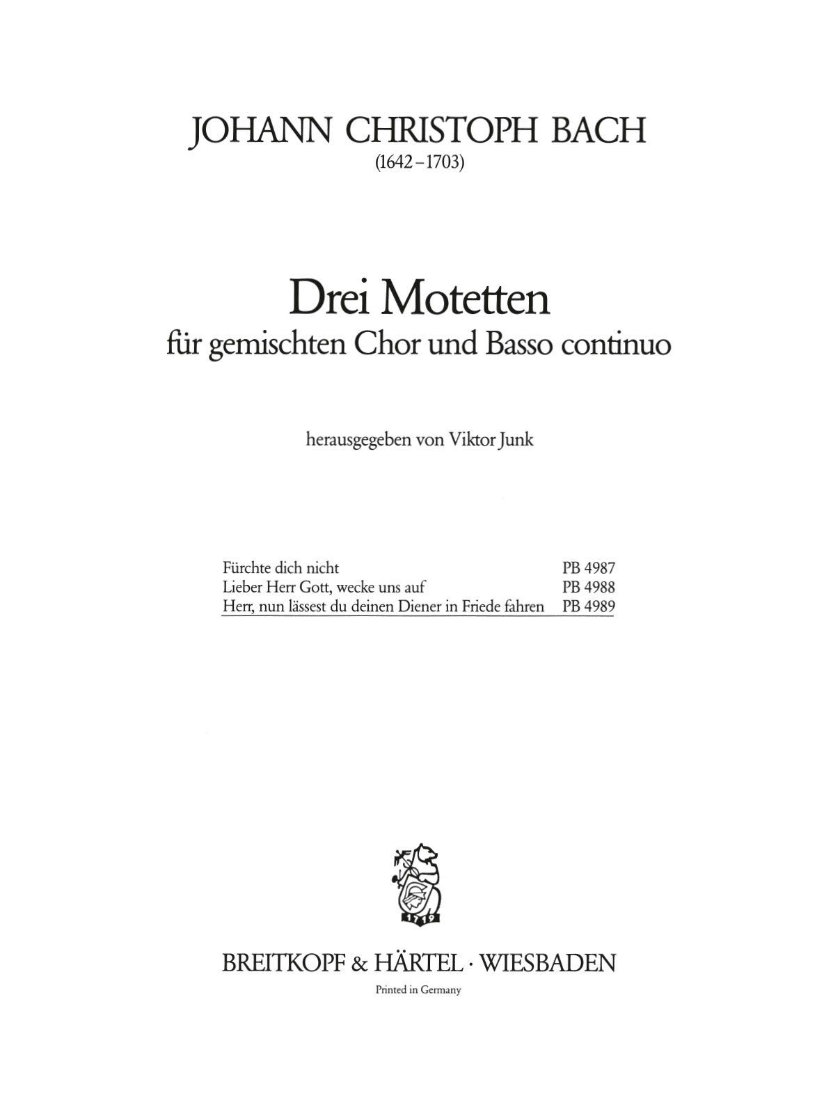 Vorderes Coverbild Herr, Nun Lässest du deinen Diener in Frieden fahren