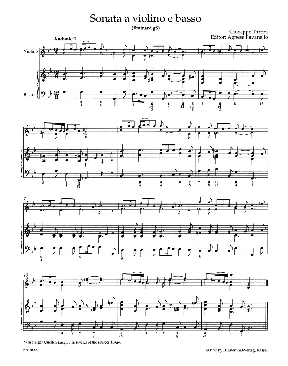 Anderes Coverbild Sonate für Violine und Basso continuo g-Moll "Teufelstriller"