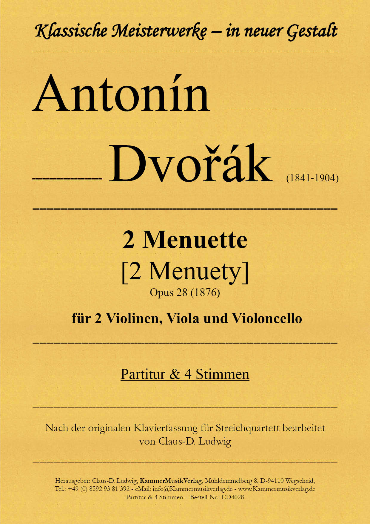 Anderes Coverbild 2 Menuette für Streichquartett op. 28