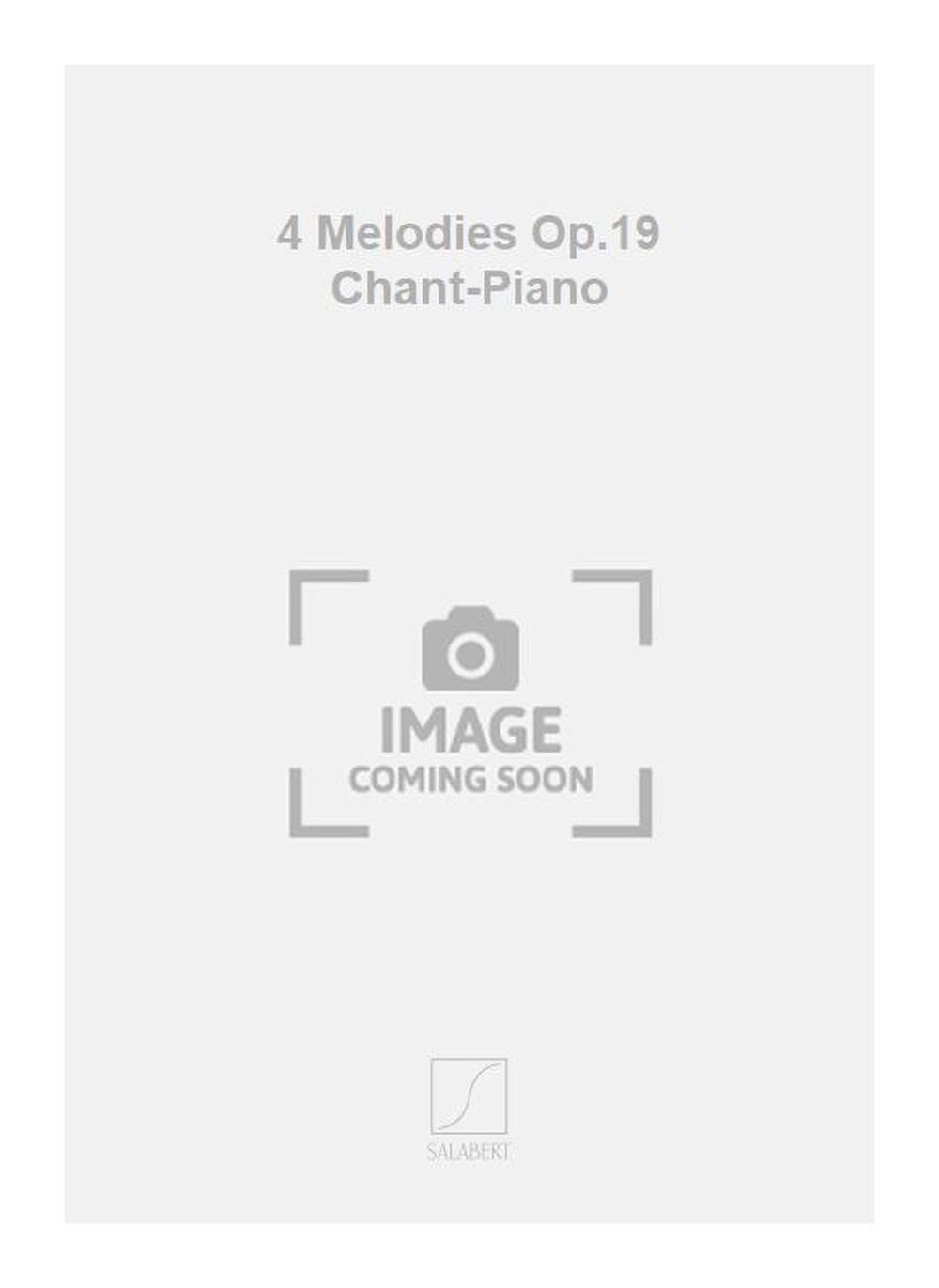 Vorderes Coverbild 4 Melodies op. 19