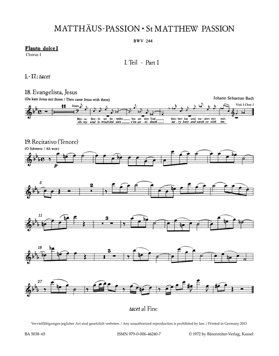 Vorderes Coverbild Matthäus-Passion (St. Matthew Passion) BWV 244