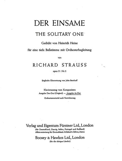 Vorderes Coverbild Der Einsame As-Dur op. 51/2