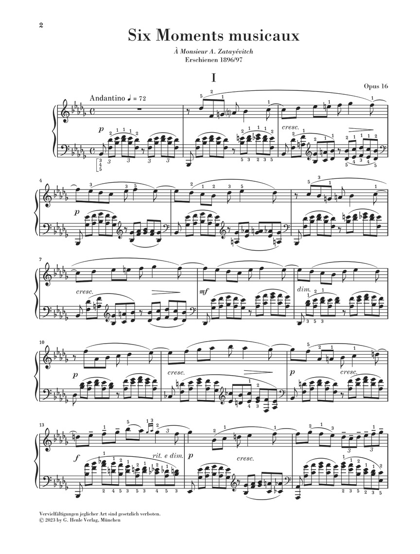 Anderes Coverbild Moments Musicaux op. 16