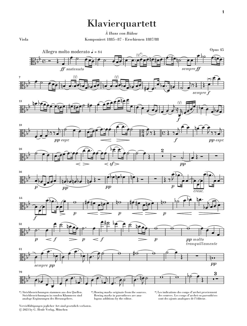 Anderes Coverbild Klavierquartett Nr. 2 g-moll op. 45