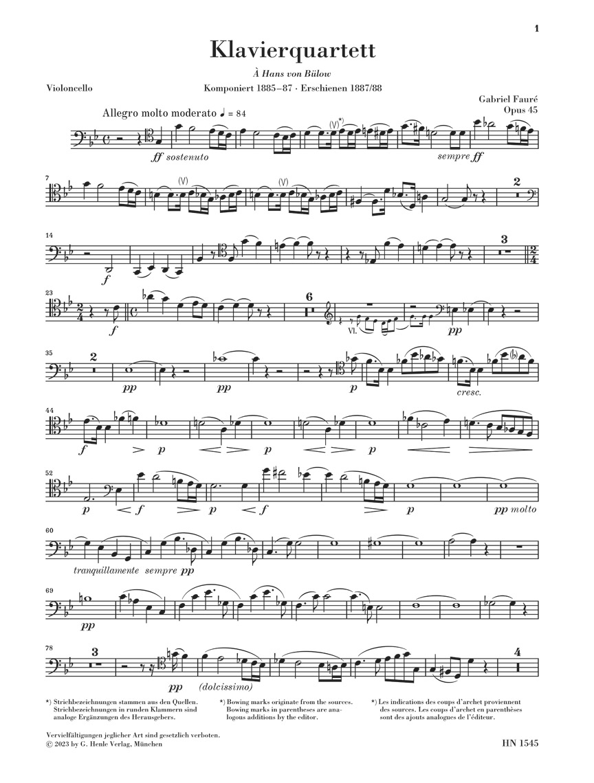 Anderes Coverbild Klavierquartett Nr. 2 g-moll op. 45
