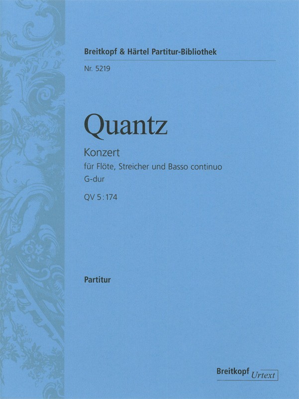 Vorderes Coverbild Konzert für Flöte, Streicher und Basso continuo G-Dur QV 5/174 "Flötenkonzert"