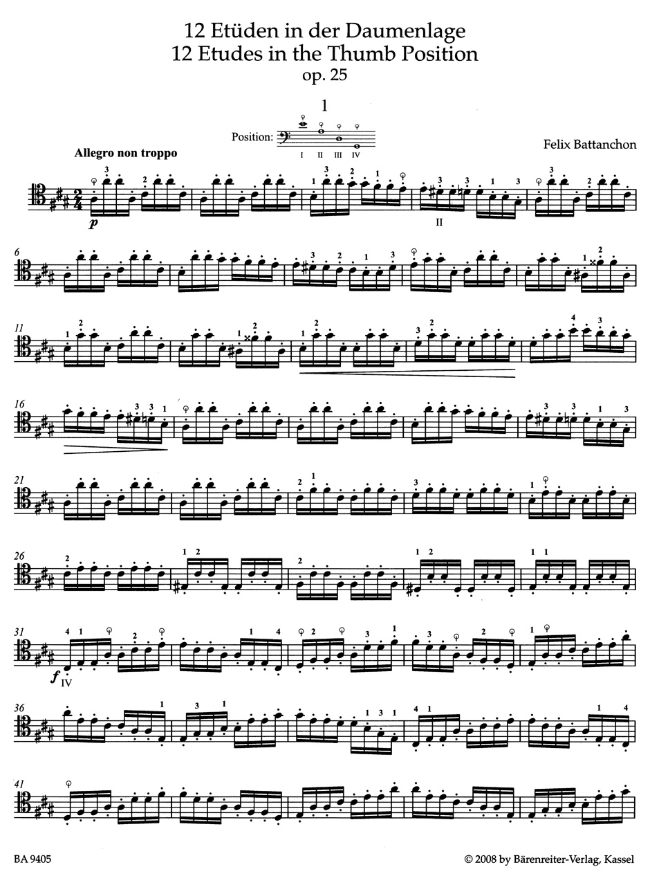 Anderes Coverbild 12 Etüden in der Daumenlage für Violoncello solo op. 25