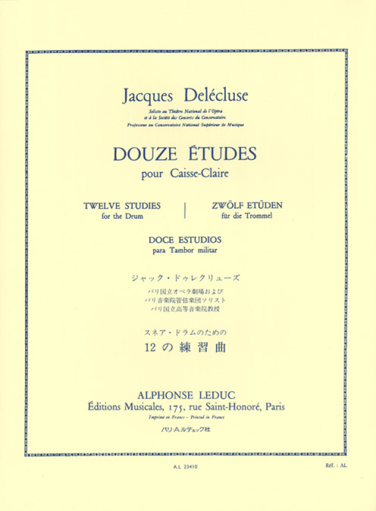 Anderes Coverbild 12 Etudes pour Caisse-Claire
