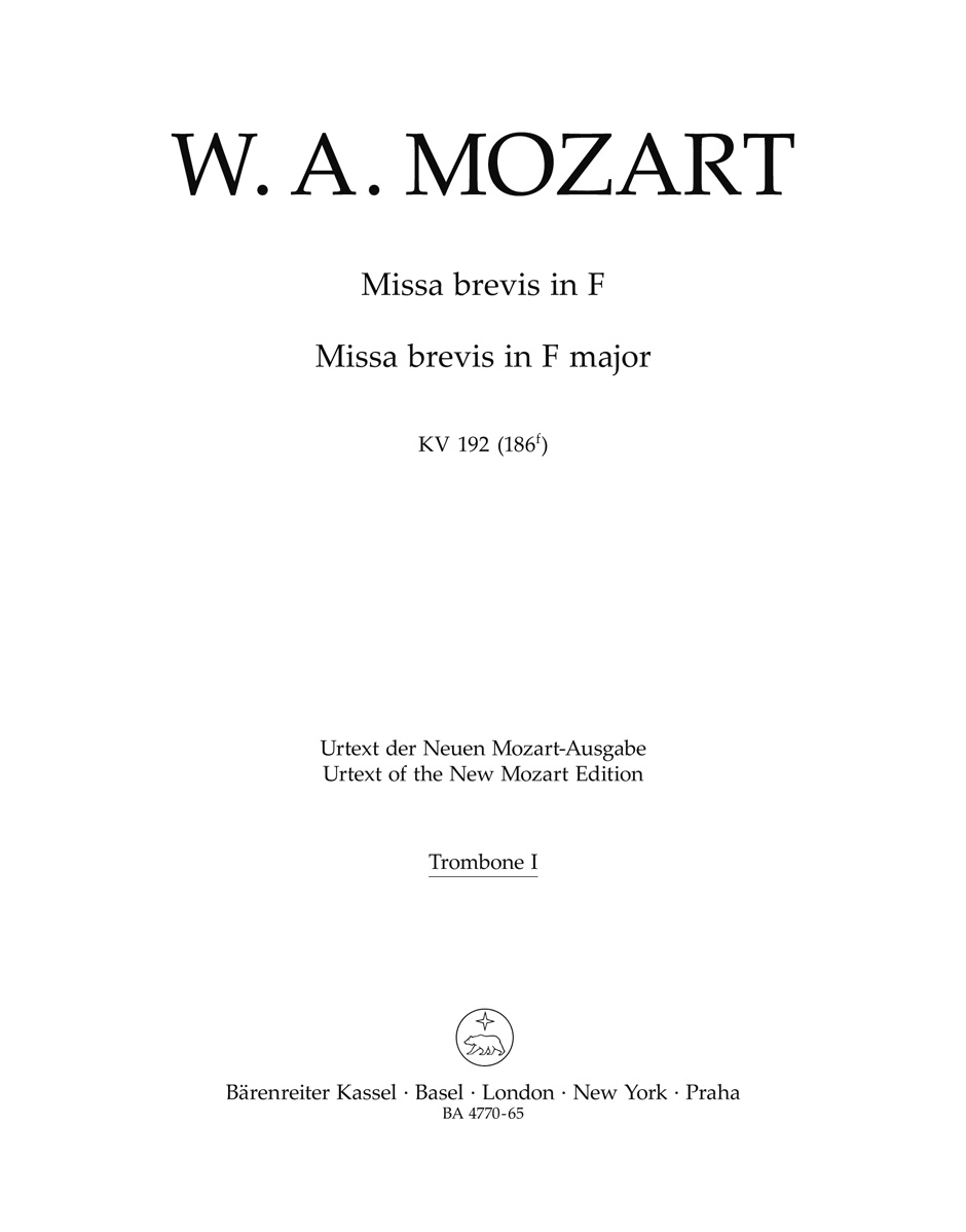 Vorderes Coverbild Missa brevis F-Dur KV 192 (186f)