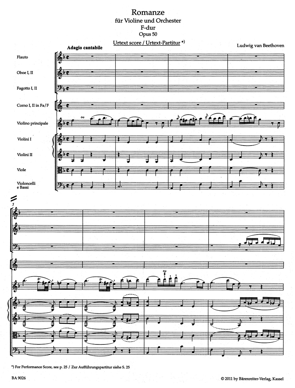 Anderes Coverbild Romanzen in F-Dur und G-Dur für Violine und Orchester op. 50, 40