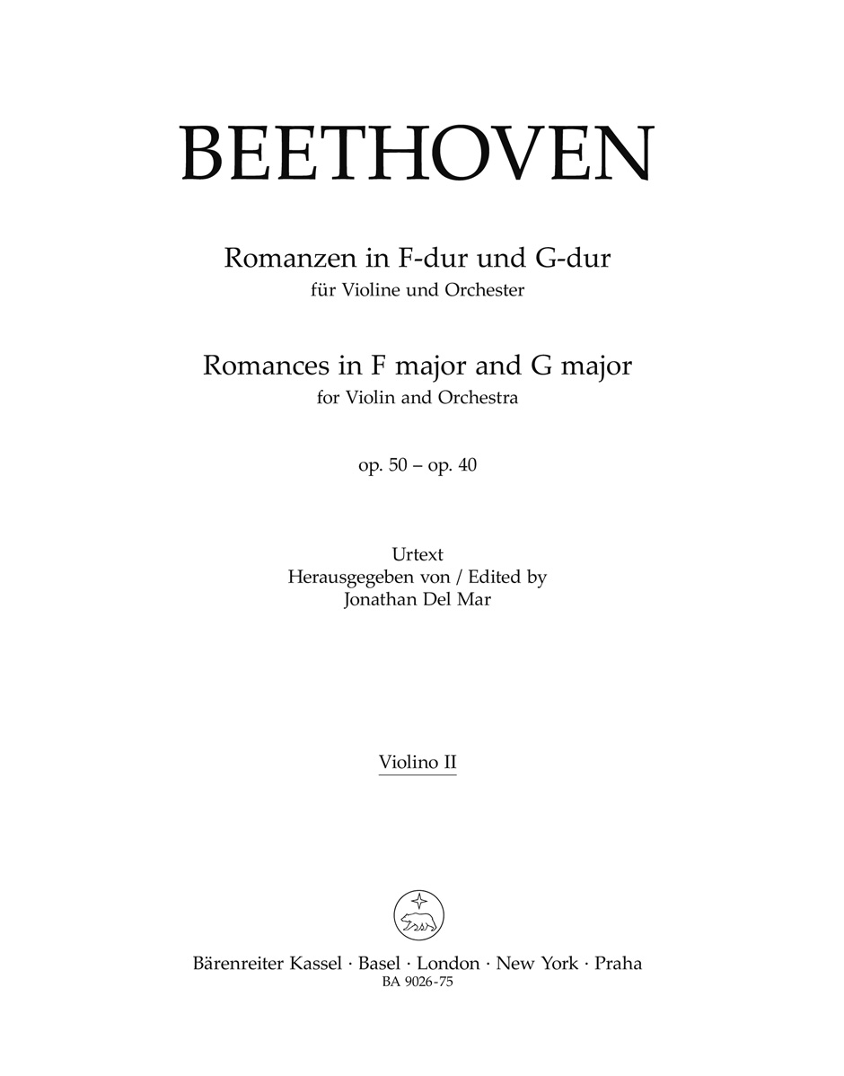 Vorderes Coverbild Romanzen in F-Dur und G-Dur für Violine und Orchester op. 50, 40