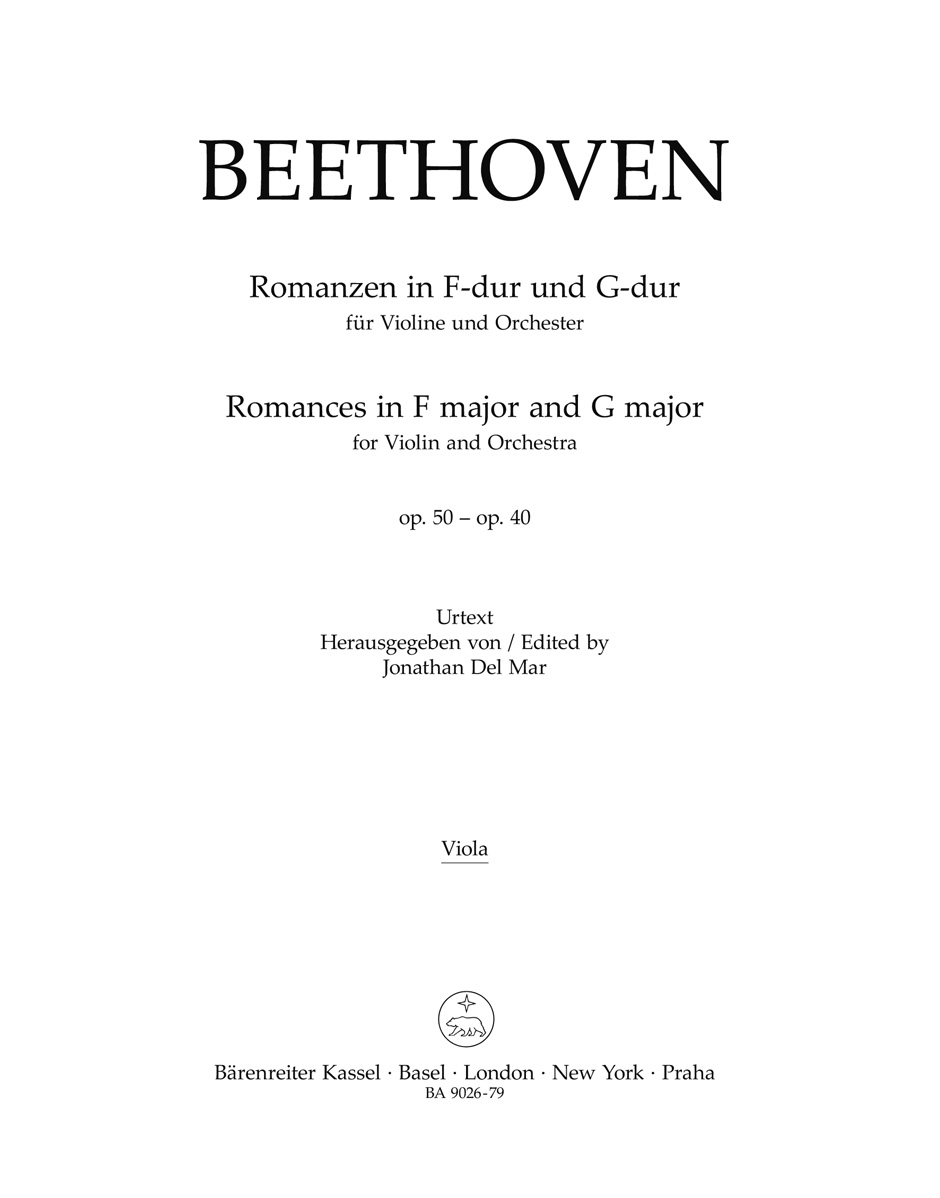 Vorderes Coverbild Romanzen in F-Dur und G-Dur für Violine und Orchester op. 50, 40