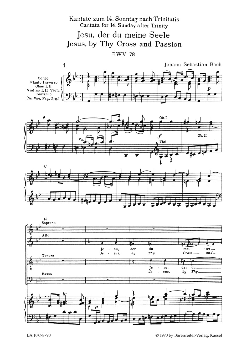 Anderes Coverbild Jesu, der du meine Seele BWV 78