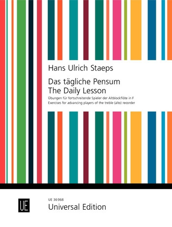 Vorderes Coverbild Das tägliche Pensum für Altblockflöte