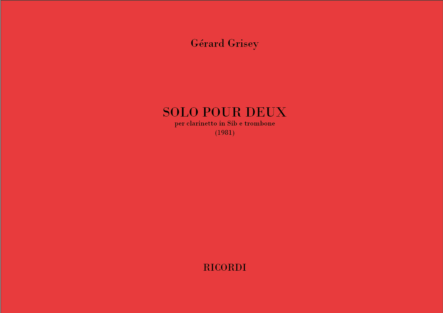 Vorderes Coverbild Solo Pour Deux
