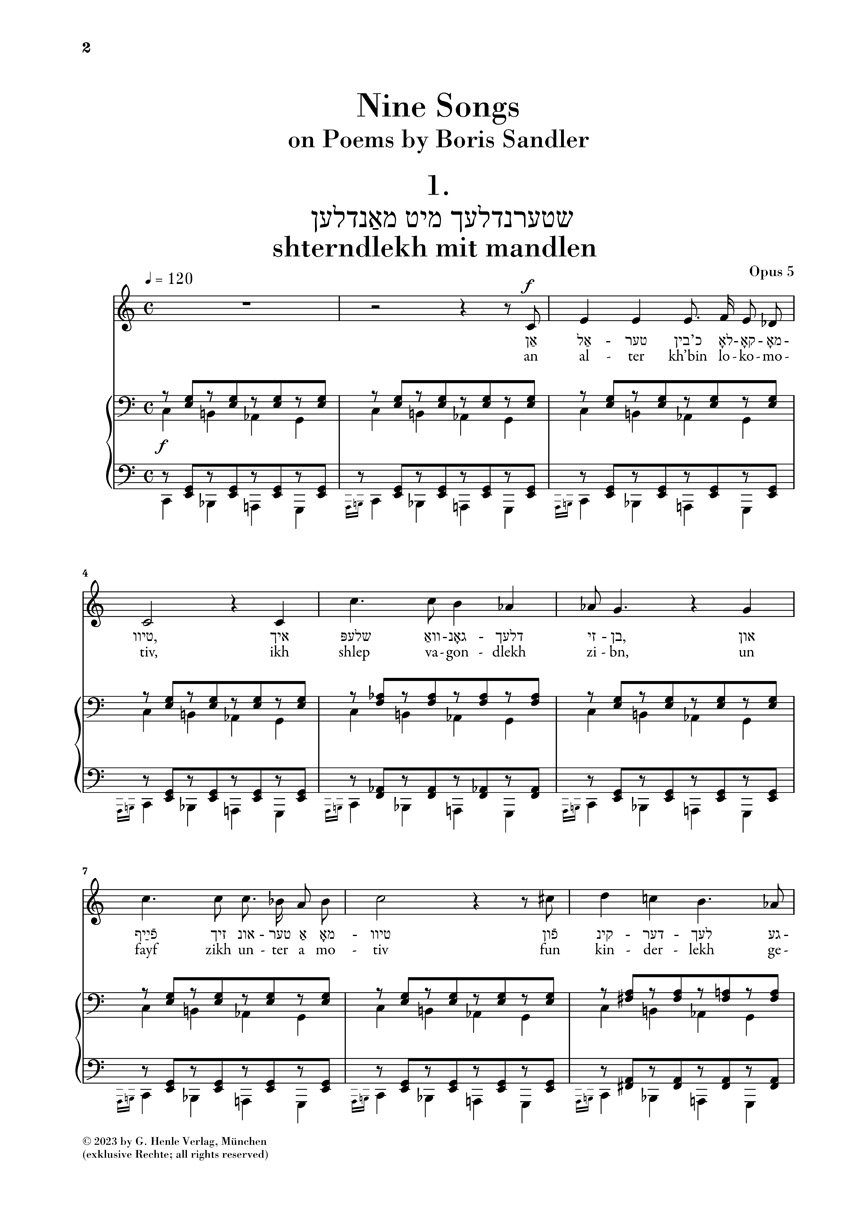 Anderes Coverbild Nine Songs op. 5