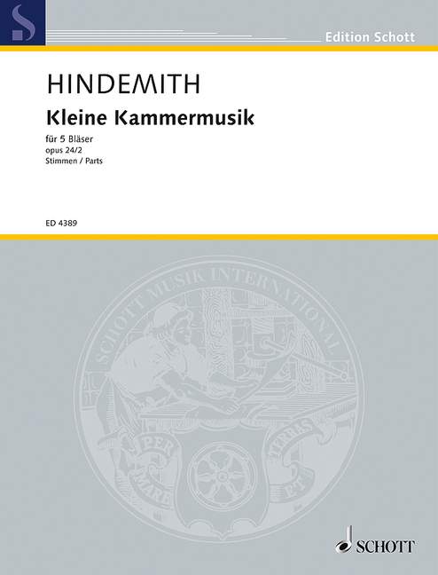 Vorderes Coverbild Kleine Kammermusik für fünf Bläser op. 24/2