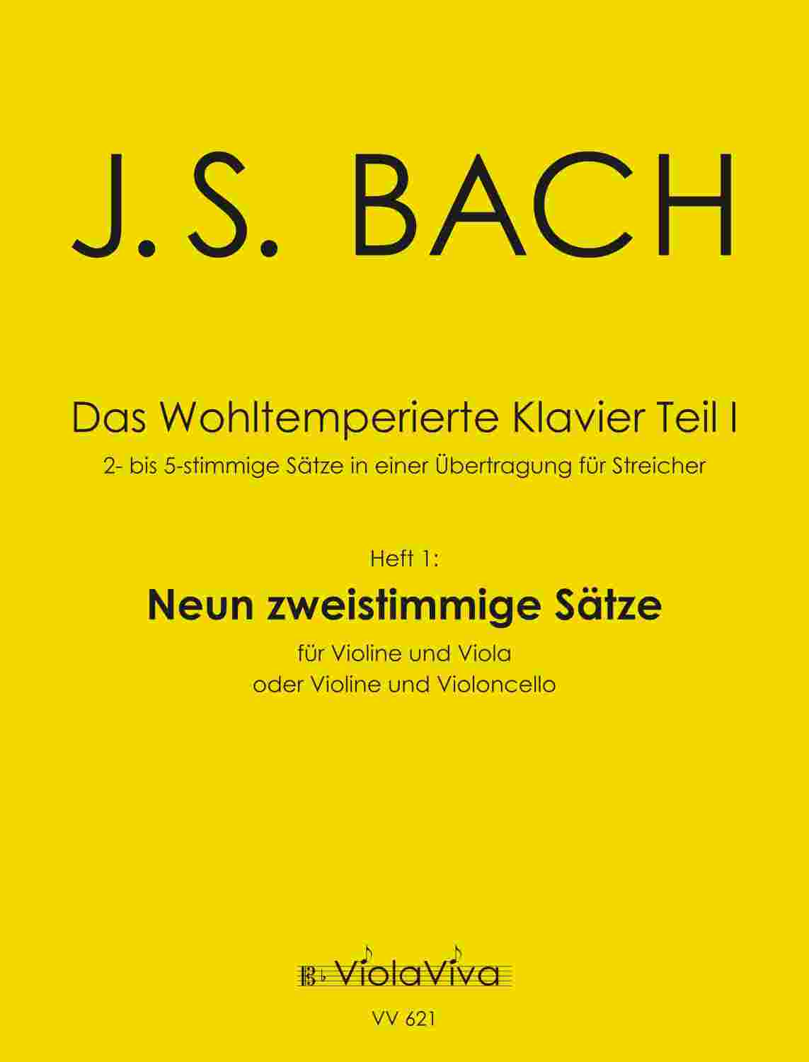 Vorderes Coverbild Wohltemp. Klavier, Teil 1, Heft 1: 9 zweistimmige Sätze, für Violine und Bratsche oder Vio