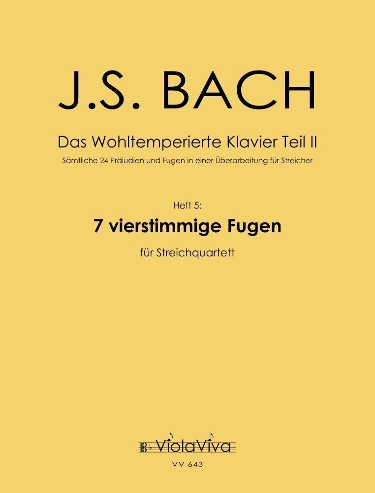 Vorderes Coverbild Wohltemp. Klavier Teil 2, Heft 5: 7 vierstimmige Fugen, für Streichquartett