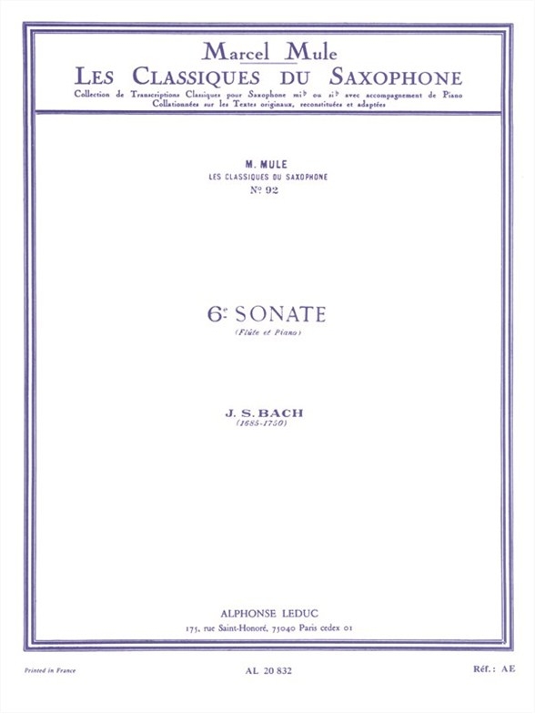 Vorderes Coverbild Sonate 6 E-Dur