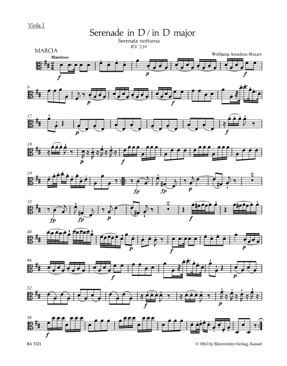 Vorderes Coverbild Serenade D-Dur KV 239