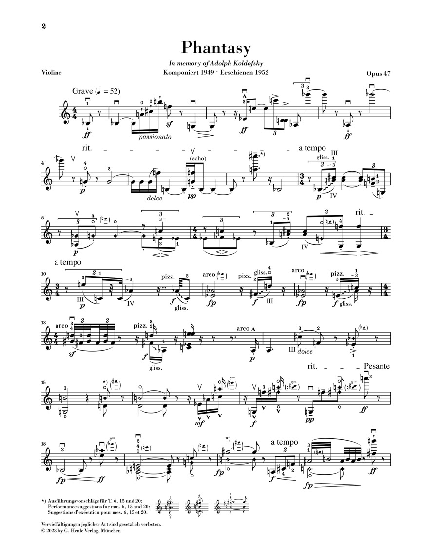 Anderes Coverbild Phantasy for Violin with Accompaniment of the Piano op. 47