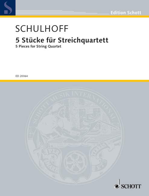 Vorderes Coverbild 5 Stücke für Streichquartett