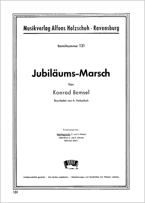 Vorderes Coverbild Jubiläumsmarsch