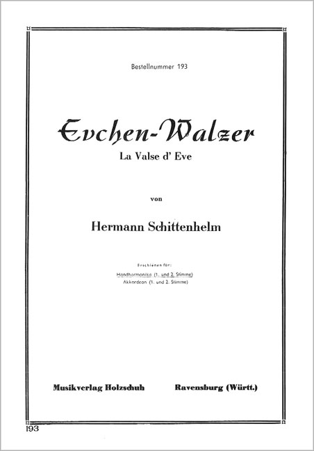 Vorderes Coverbild Evchen Walzer