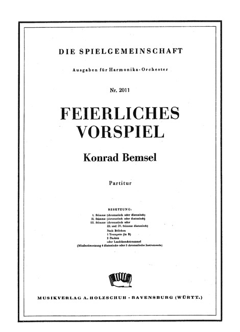Vorderes Coverbild Feierliches Vorspiel