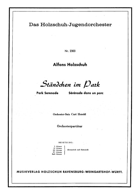 Vorderes Coverbild Ständchen im Park