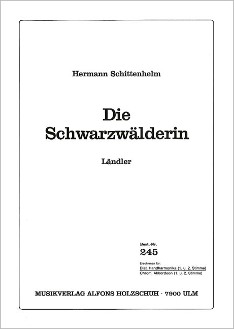Vorderes Coverbild Die Schwarzwaelderin
