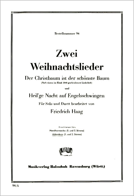 Vorderes Coverbild 2 Weihnachtslieder