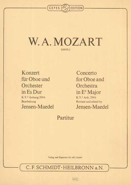 Vorderes Coverbild Konzert für Oboe und Orchester Es-Dur (KV-Anh. 294