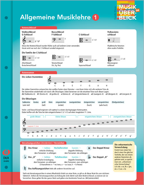 Vorderes Coverbild Allgemeine Musiklehre 1 "Musik im Überblick"