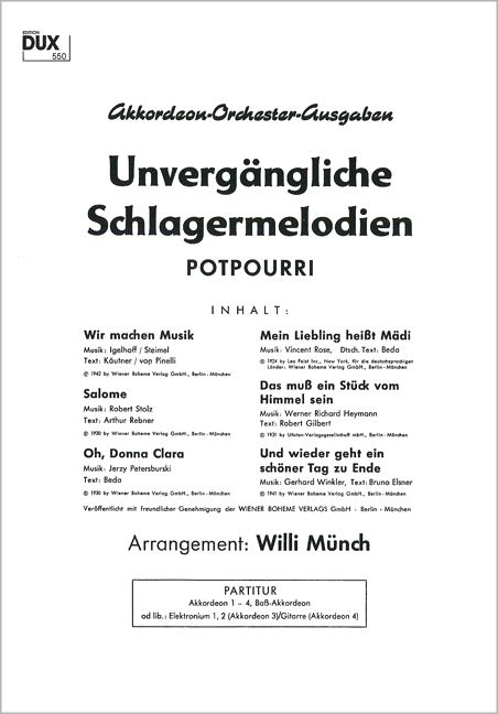 Vorderes Coverbild Unvergängliche Schlagermelodien