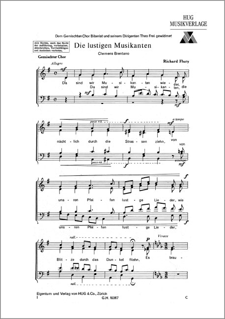 Vorderes Coverbild Die lustigen Musikanten (Text von C.Brentano)