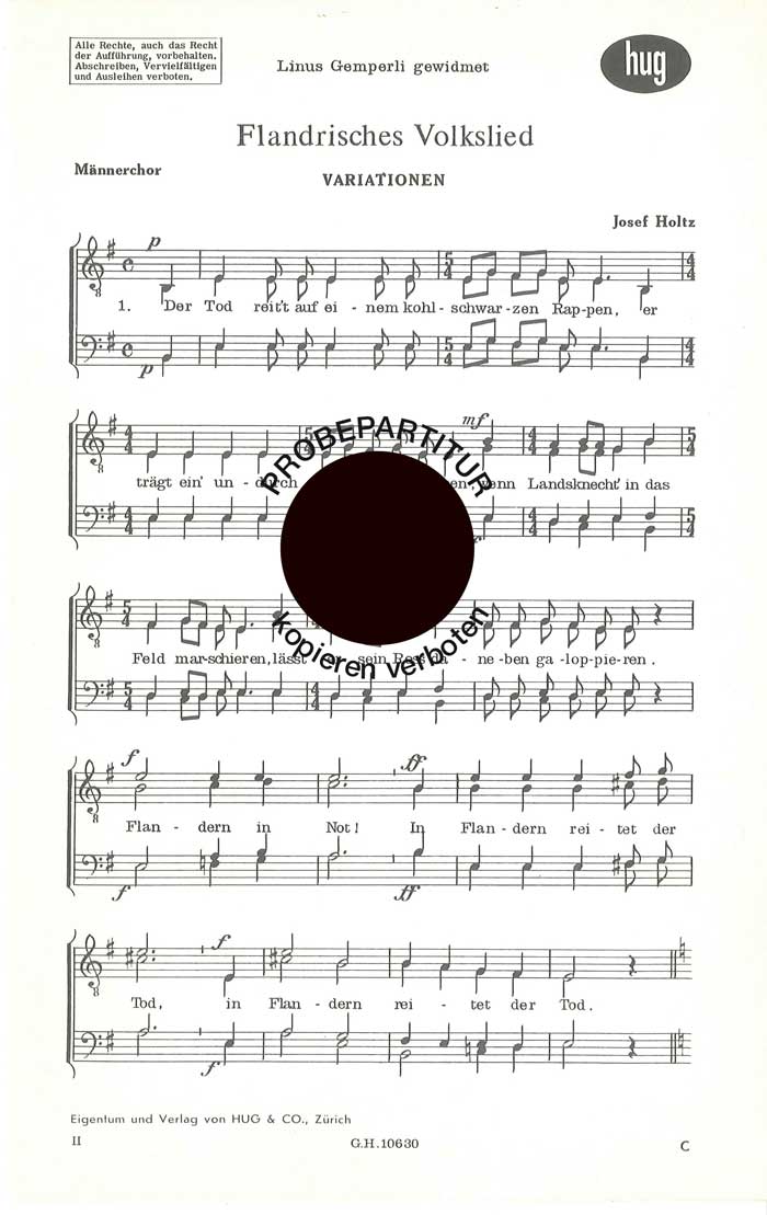 Vorderes Coverbild Flandrisches Volkslied