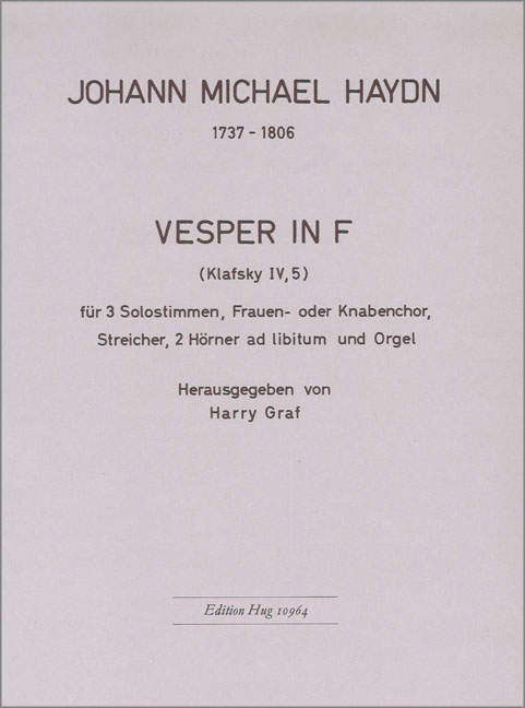 Vorderes Coverbild Vesper F-Dur MH 548