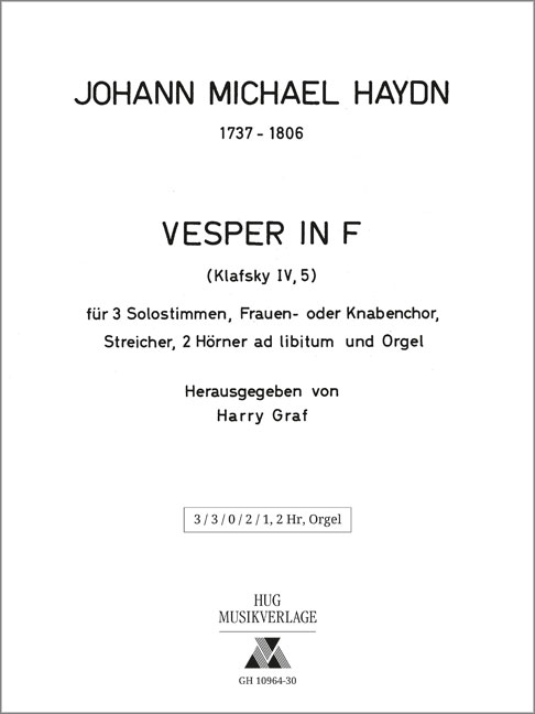Vorderes Coverbild Vesper F-Dur MH 548