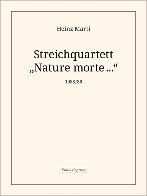 Vorderes Coverbild Streichquartett "Nature morte..."