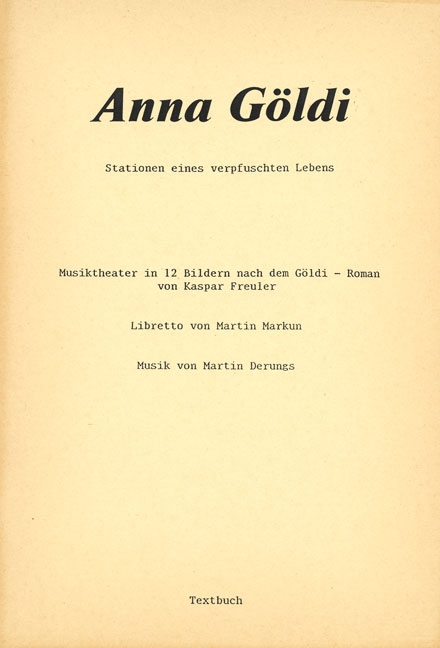 Vorderes Coverbild Anna Göldi Oper