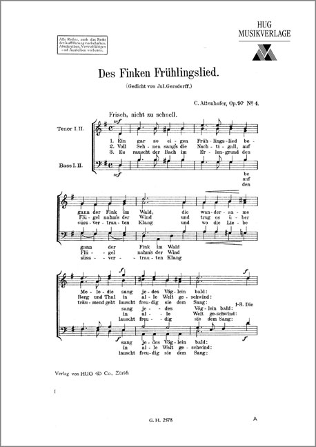 Vorderes Coverbild Des Finken Frühlingslied op 97/4