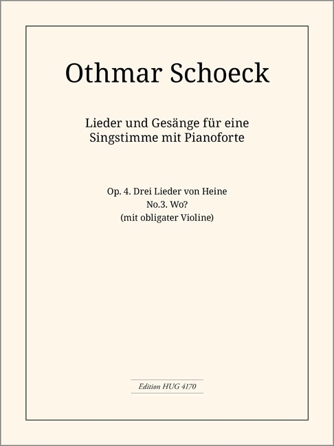 Vorderes Coverbild Wo? op. 4 Nr. 3 Drei Leider von Heinrich Heine