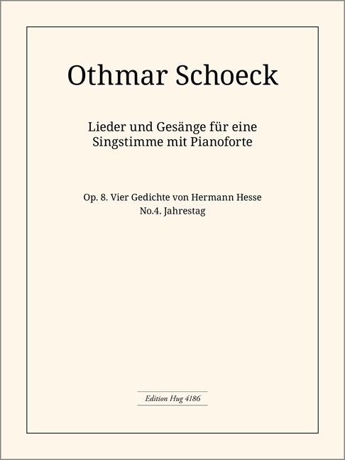 Vorderes Coverbild 4 Gedichte op. 8/4 Jahrestag
