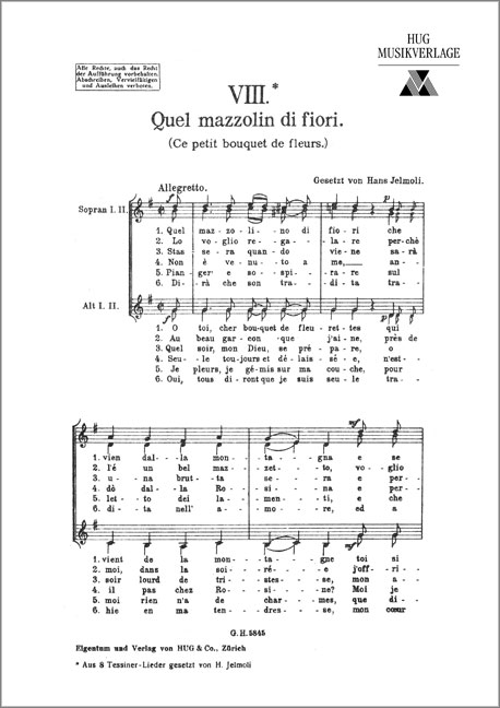 Vorderes Coverbild Quel mazzolin di fiori