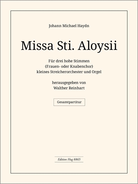 Vorderes Coverbild Missa Sancti Aloysii