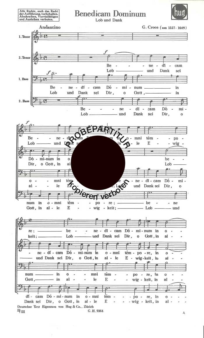 Vorderes Coverbild Benedicam dominum